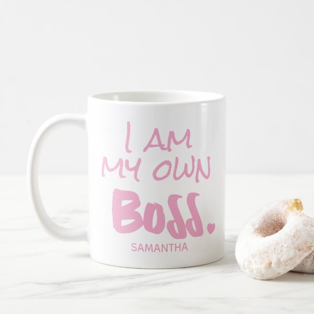 Ich bin mein eigener Chef Pink-Unternehmer Kaffeetasse (Mit Donut)