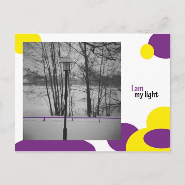 Ich bin mein Licht Postkarte (Vorderseite)