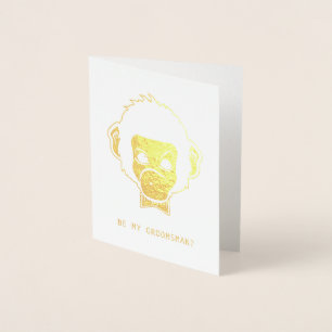 Ich bin mein Trauzeuge-Meister-Affe Folienkarte