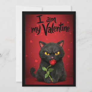 Ich bin meine Valentine Black Cat Feiertagskarte