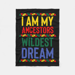 Ich bin meine Vorfahren Wildest Dream Black Histor Fleecedecke