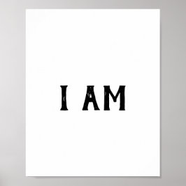 Ich bin Minimalistisch Christlich Word Art Poster