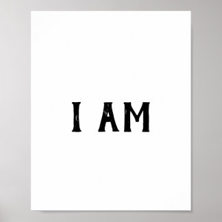 Ich bin Minimalistisch Christlich Word Art Poster