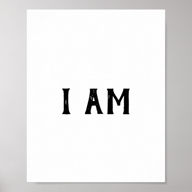Ich bin Minimalistisch Christlich Word Art Poster (Vorne)