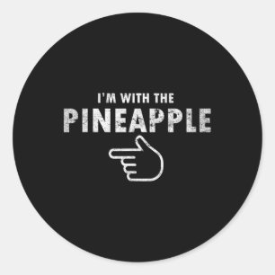 Ich bin mit Ananas Halloween-Kostüm lustige Paare Runder Aufkleber