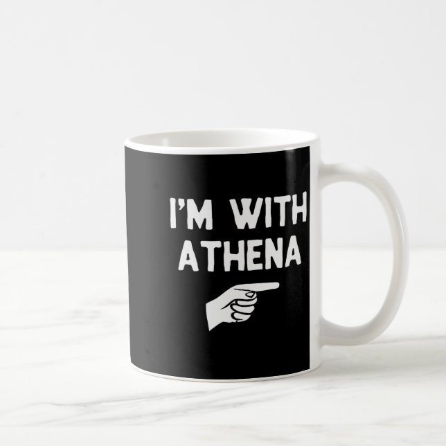 Ich bin mit Athena lustiger Halloween-Passform-Kos Kaffeetasse (Rechts)