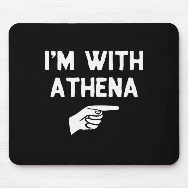 Ich bin mit Athena lustiges Halloween-Passform-Kos Mousepad (Vorne)