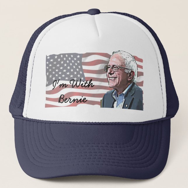 Ich bin mit Bernie Sanders Baseball Cap Truckerkappe (Vorderseite)