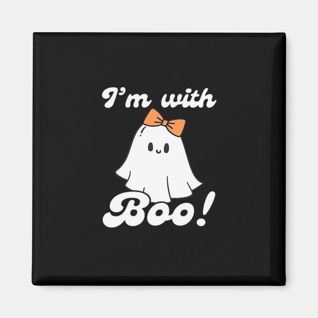 Ich bin mit Boo Lustiger Retro-Stil Magnet (Vorne)