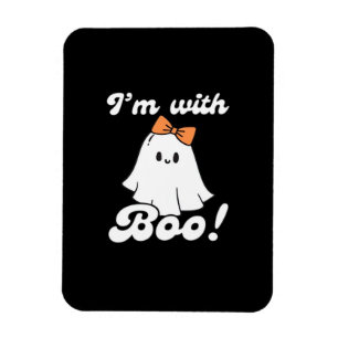 Ich bin mit Boo Lustiger Retro-Stil Magnet