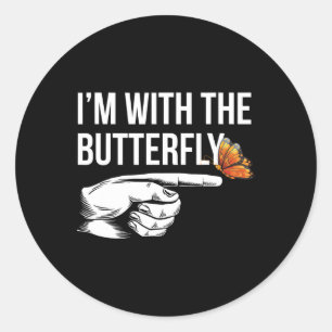 Ich bin mit Butterfly Party Matching Paare Hallowe Runder Aufkleber