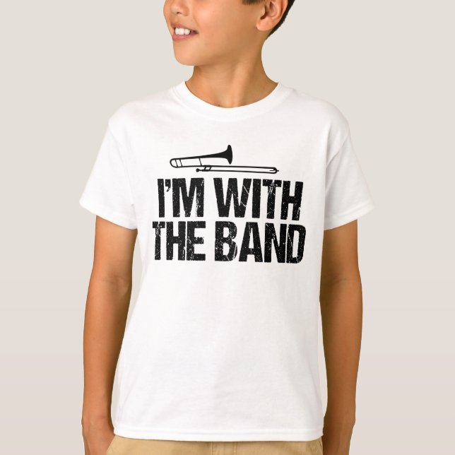 Ich bin mit dem Band Funny Trombone Player T-Shirt (Vorderseite)