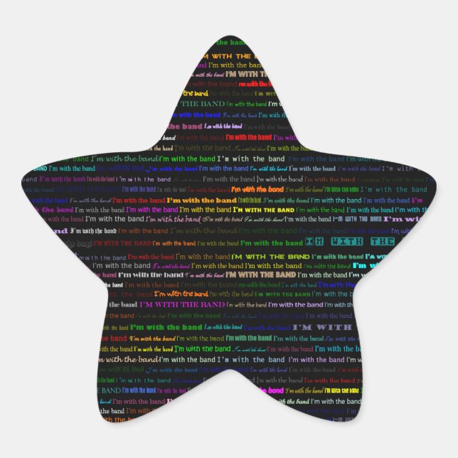 Ich bin mit dem Band Text Design ich Star Sticker (Vorderseite)