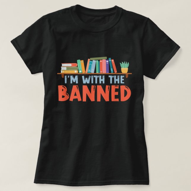 Ich bin mit dem Buchliebhaberverbot T-Shirt (Design vorne)