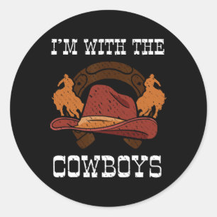 Ich bin mit dem Cowboy Racing Horseck Reitsport Runder Aufkleber