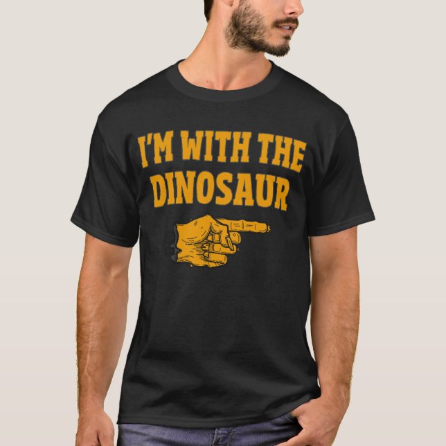 Ich bin mit dem Dinosaurier-Matching Halloween-Kos T-Shirt (Vorderseite)