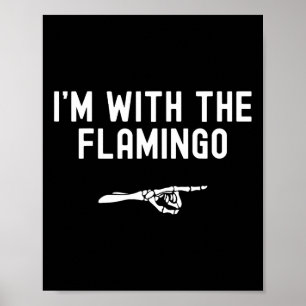 Ich bin mit dem Flamingo lustigen Halloween Spooky Poster