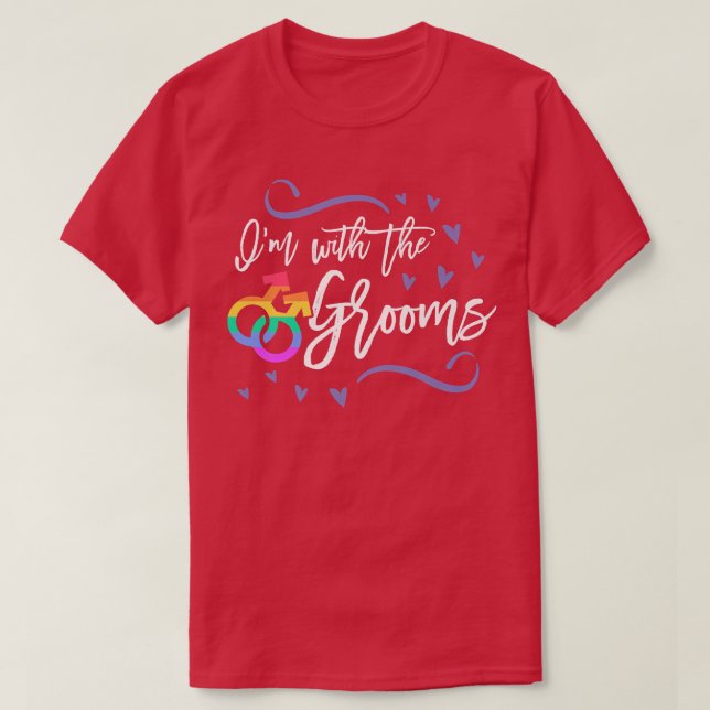 Ich bin mit dem Grooms LGBTQ Gay Wedding Matching  T-Shirt (Design vorne)
