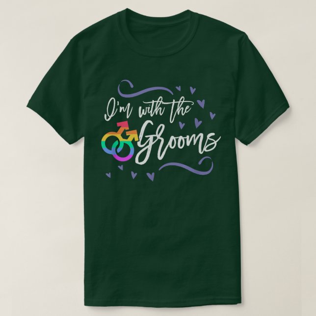 Ich bin mit dem Grooms LGBTQ Gay Wedding Matching  T-Shirt (Design vorne)