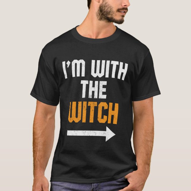 Ich bin mit dem Hexenfeuer Halloween T-Shirt (Vorderseite)