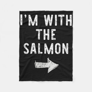 Ich bin mit dem Lachskostüm Halloween Matching Cou Fleecedecke