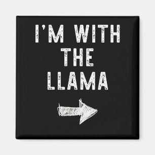 Ich bin mit dem Lama lustigen Halloween-Paar-Kostü Magnet