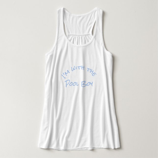 Ich bin mit dem Pool Boy Fun Summer Graphic Cool T Tank Top (Design Vorderseite)