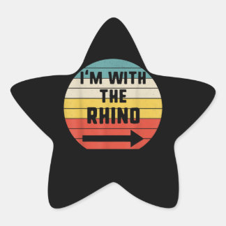 Ich bin mit dem Rhino Halloween Paarkostüm Stern-Aufkleber