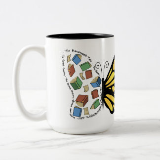 Ich bin mit dem Verbotenen Zweifarbige Tasse