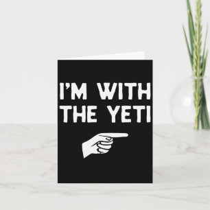 Ich bin mit dem Yeti lustiger Halloween-Matching-K Karte