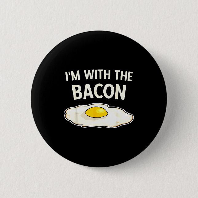 Ich bin mit den Bacon-Eiern Einfaches Halloween-Ma Button (Vorderseite)
