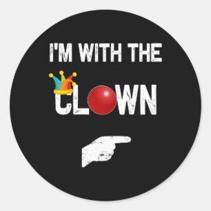 Ich bin mit den ClownHalloween-Kostümen Runder Aufkleber