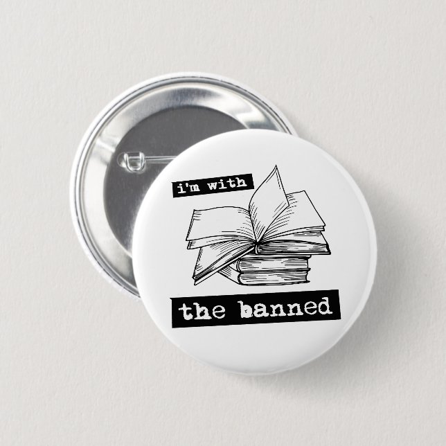 ich bin mit den verbotenen Büchern Button (Vorne & Hinten)