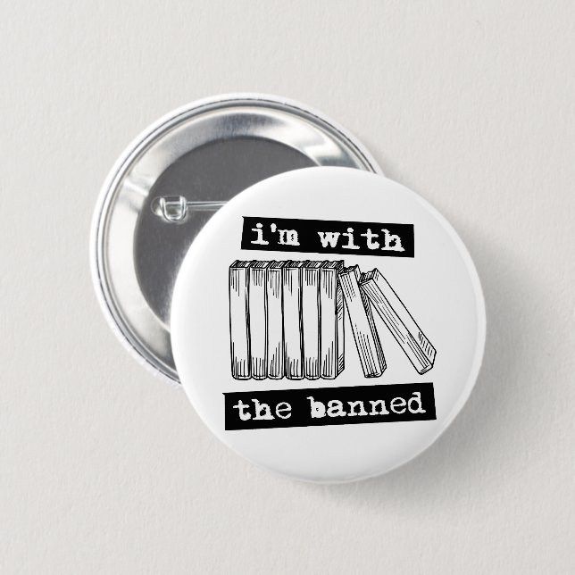 Ich bin mit den verbotenen Büchern Button (Vorne & Hinten)