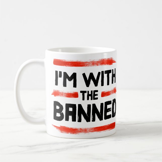 Ich bin mit den verbotenen Büchern Kaffeetasse (Links)