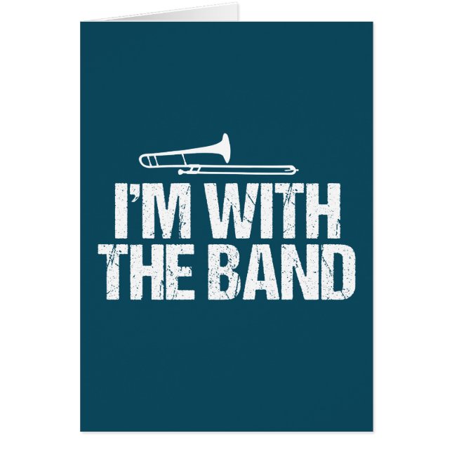 Ich bin mit der Band Funny Trombone Player Card (Vorne)