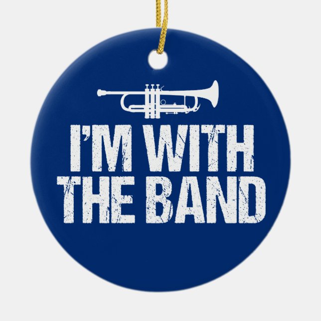 Ich bin mit der Band Funny Trumpet Keramik Ornament (Vorne)