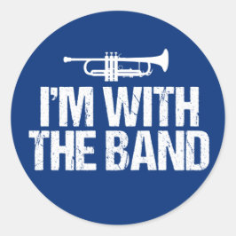 Ich bin mit der Band Funny Trumpet Runder Aufkleber