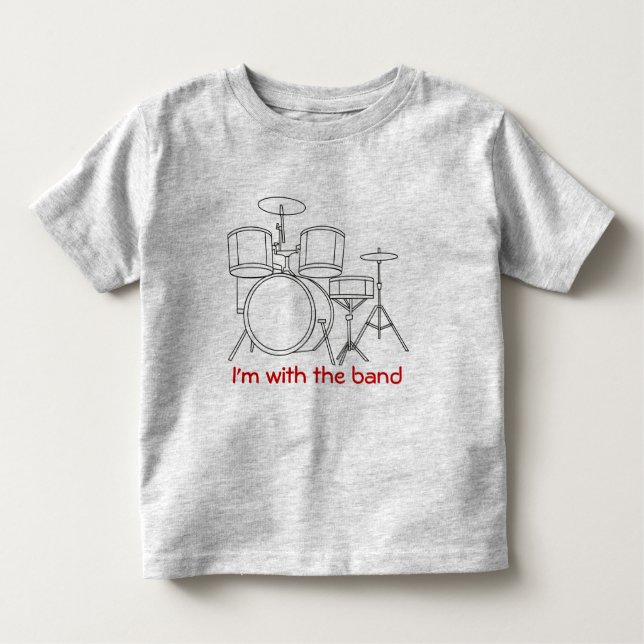 Ich bin mit der Band T - Shirtschwarz-Kontur Kleinkind T-shirt (Vorderseite)