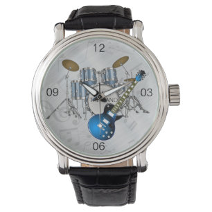 ICH BIN MIT DER BAND TROMMEL Lederuhr Armbanduhr