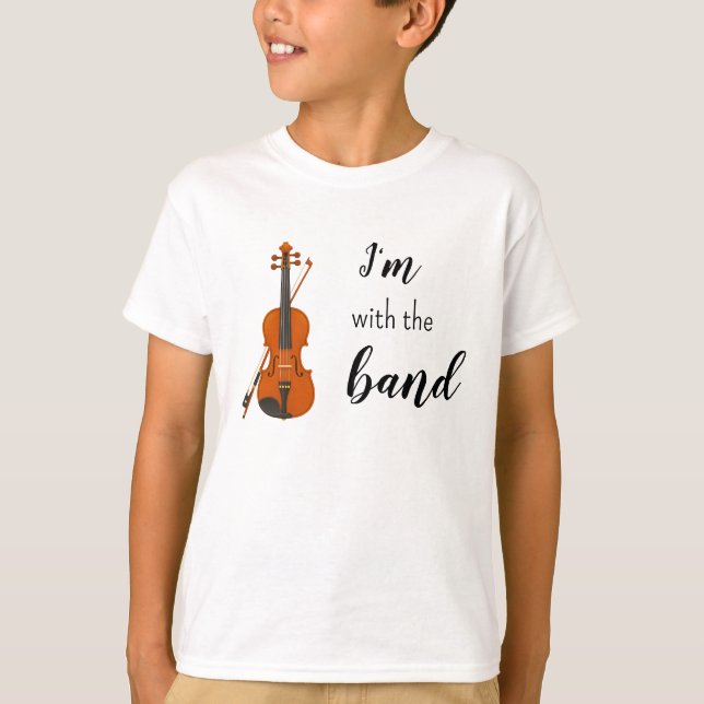 Ich bin mit der Band Violin Kids Shirt (Vorderseite)