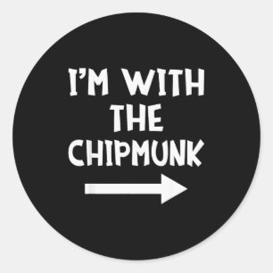 Ich bin mit der Chipmunk passende Paare Halloween Runder Aufkleber