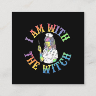 Ich bin mit der Hexe - Spooky und mystisches Hallo Quadratische Visitenkarte