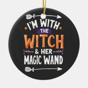 Ich bin mit der Hexe und ihrem magischen Wind Hall Keramik Ornament