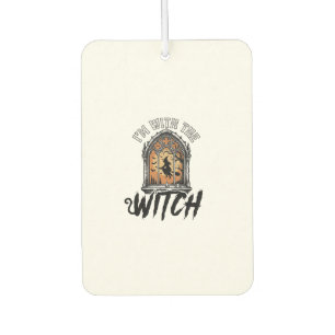 Ich bin mit der Hexe Vintage Halloween Autolufterfrischer