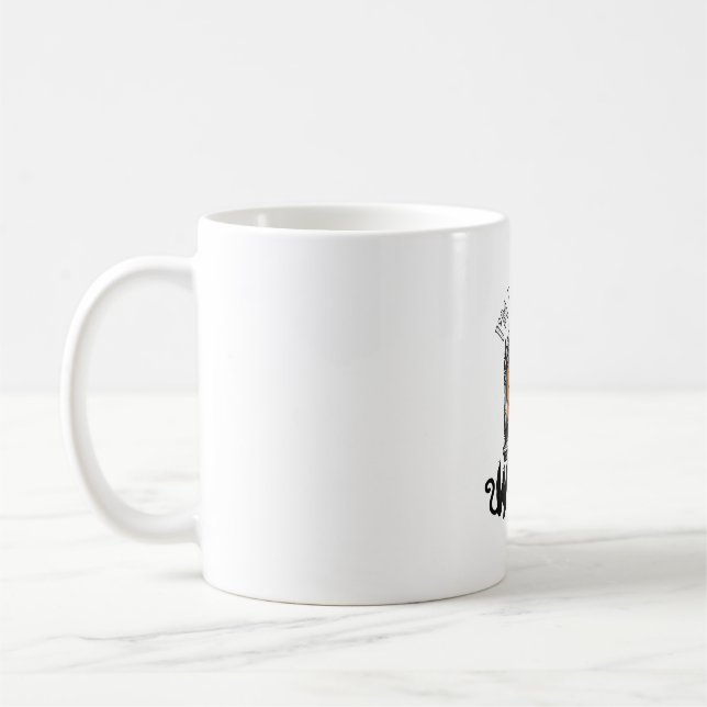 Ich bin mit der Hexe Vintage Halloween Kaffeetasse (Links)