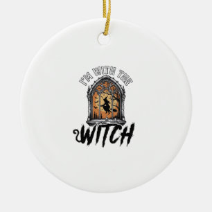 Ich bin mit der Hexe Vintage Halloween Keramik Ornament