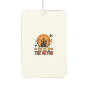 Ich bin mit der Hexe Vintage Halloween-Schloss-Des Autolufterfrischer