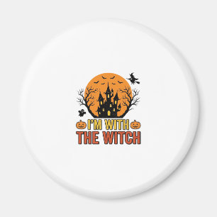 Ich bin mit der Hexe Vintage-Halloween-Schloss-Des Magnet