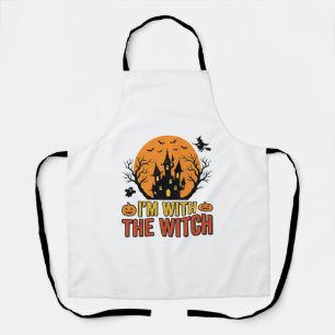 Ich bin mit der Hexe Vintage-Halloween-Schloss-Des Schürze
